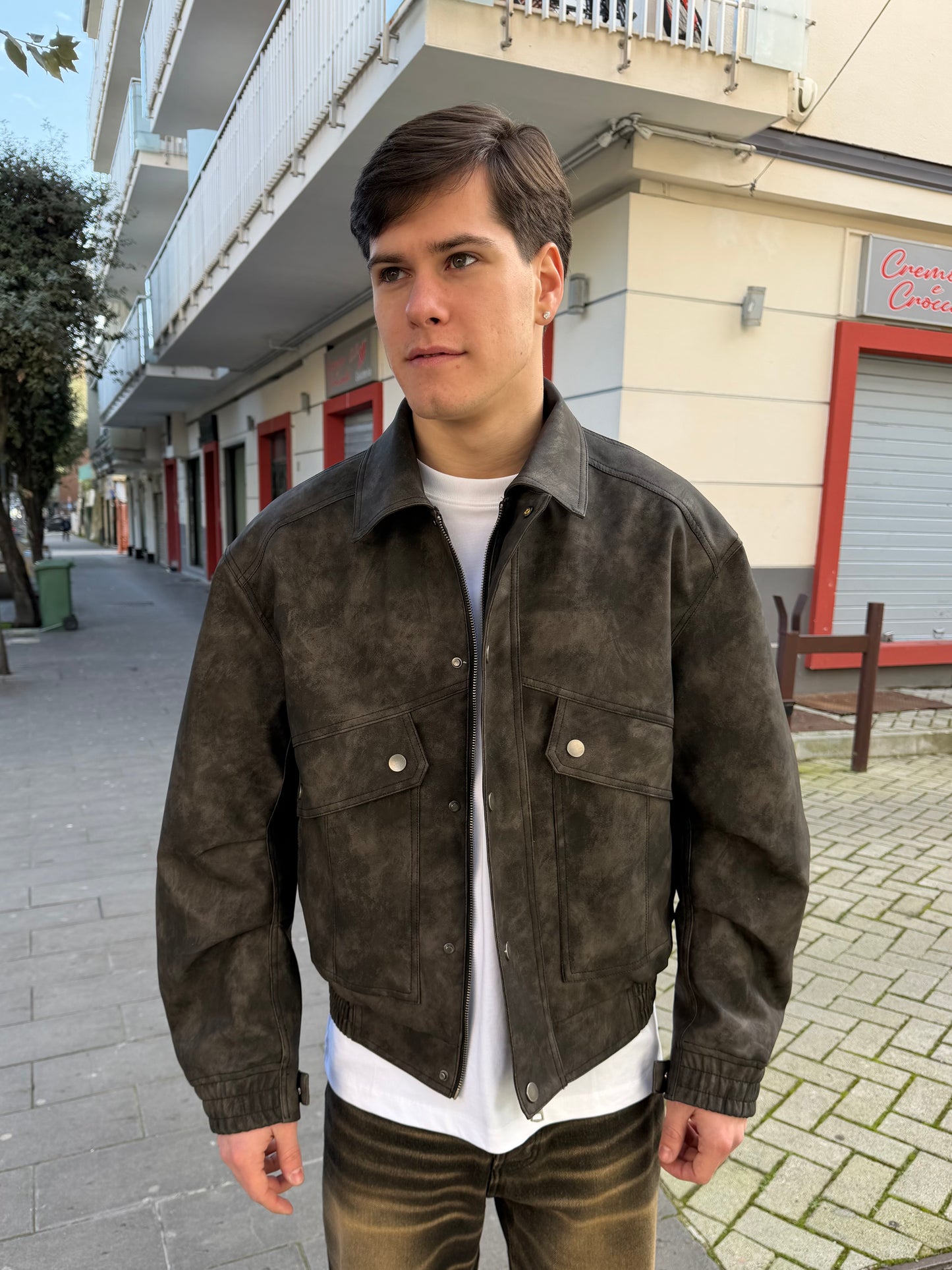 Giubbino in pelle crop 🔥