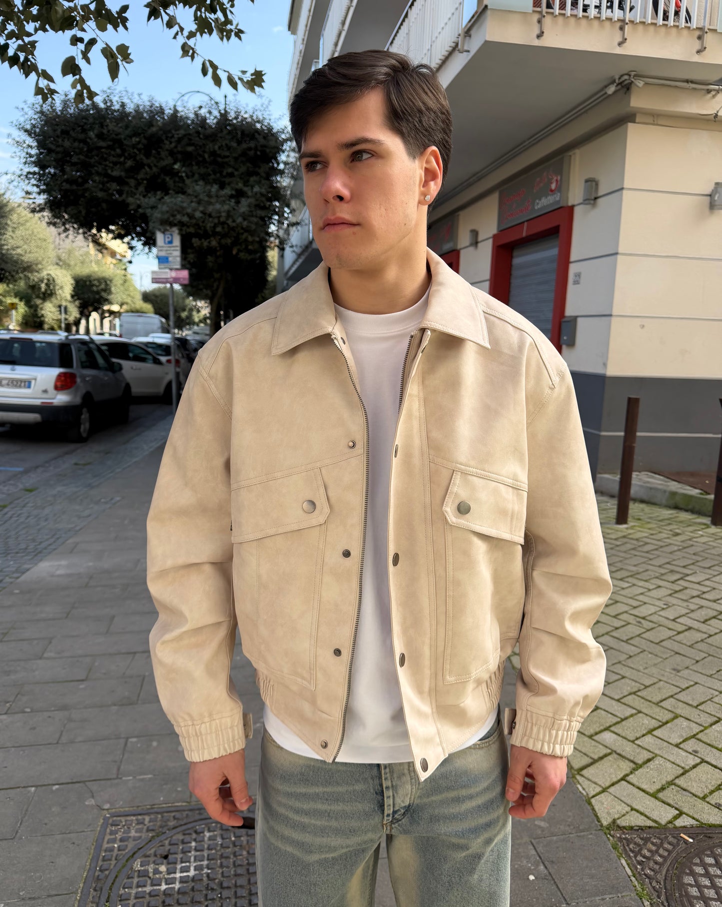 Giubbino in pelle crop 🔥