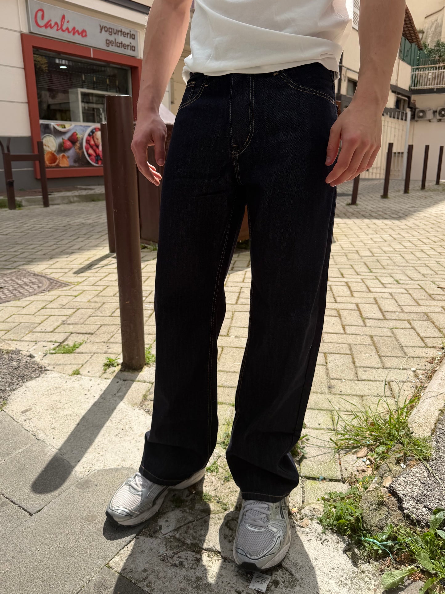 Jeans baggy blu lavaggio zero