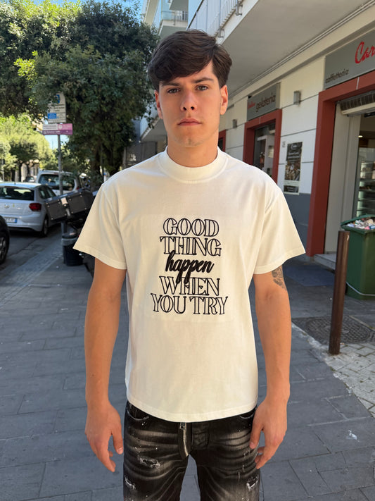 T-shirt stampa ricamata