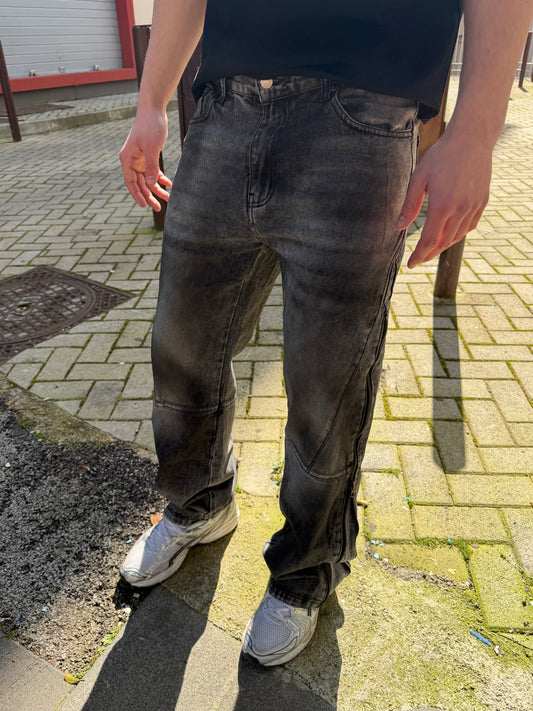 Jeans baggy full zip