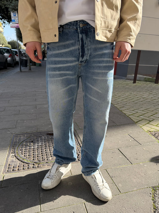 Jeans Baggy Basic Blu Sfumato