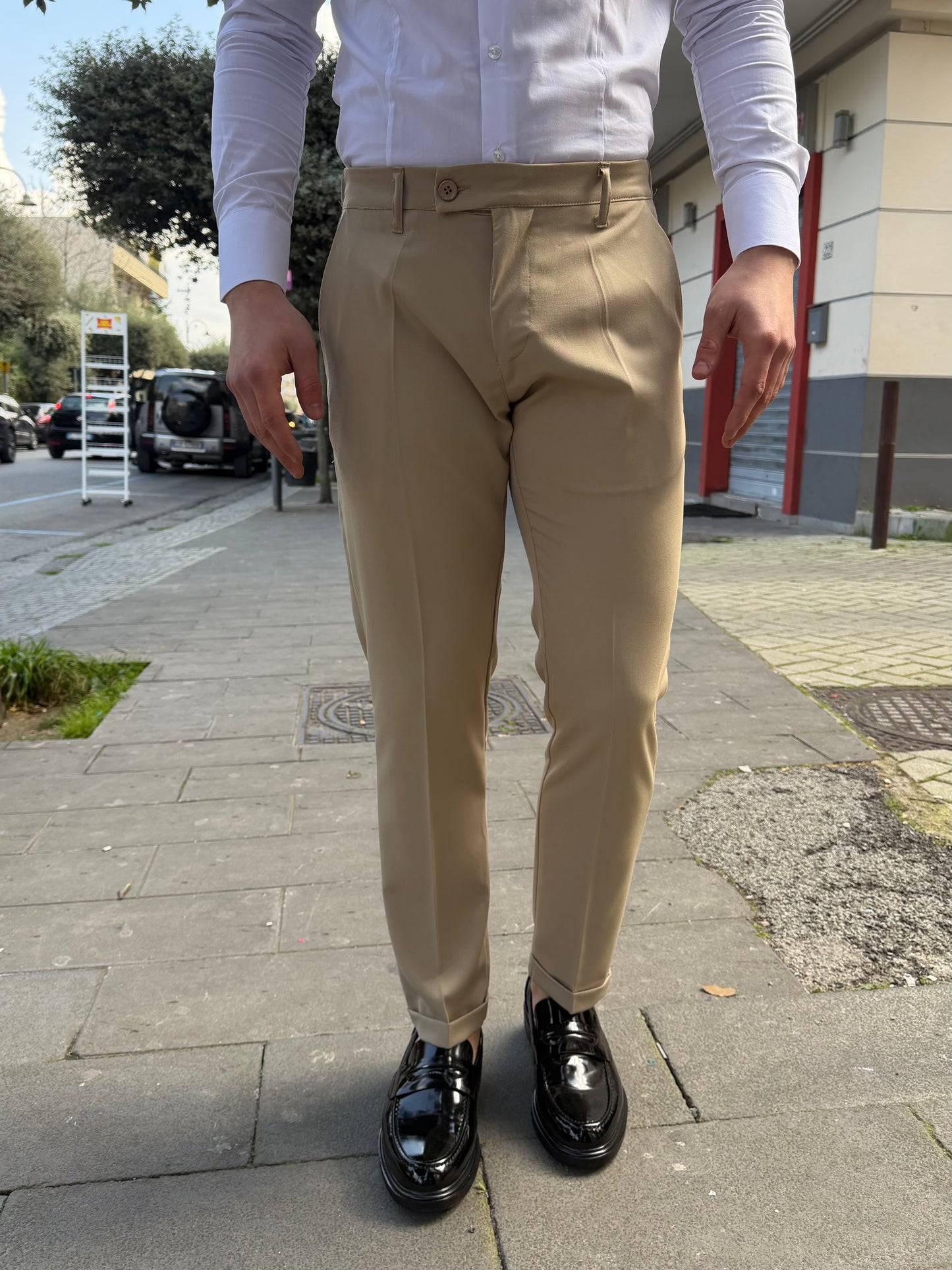 Pantalone sartoriale molla e bottone